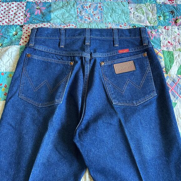Vintage 80s/90s Wrangler Dark Denim High Waist Straight Western Jeans USA 29x34 - Picture 4 of 6